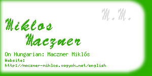 miklos maczner business card